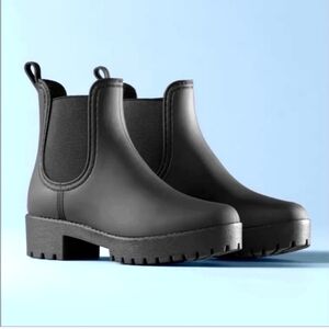 JEFFREY CAMPBELL Waterproof Chelsea Rain Boot Size 8 Matte Black